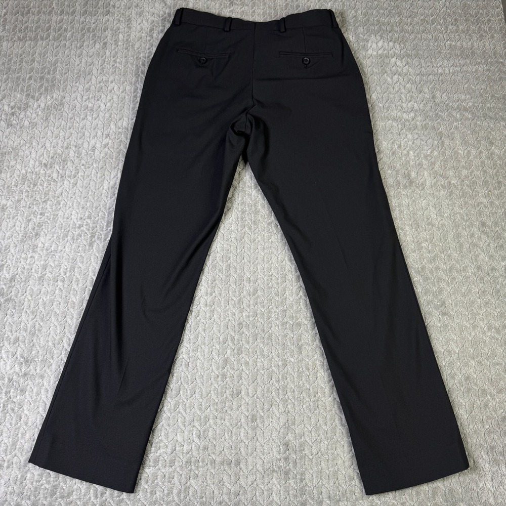 J Ferrar Mens Slim Fit Dress Pants Black Recycled Polyester Trousers 30x30 - Picture 4 of 10